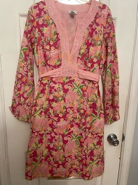 Lilly Pulitzer Pink Embroidered Cotton Tunic